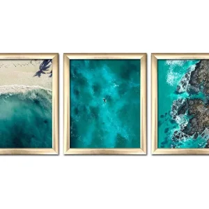 Rabatter Tavla Nautical med Ram 3-pack Flerfärgad 23,5x28,5 cm - Inredning
