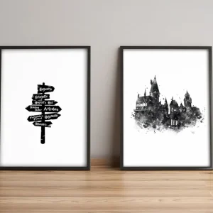 Tavla Building med Ram 2-pack Flerfärgad 36x51 cm - Inredning Populär