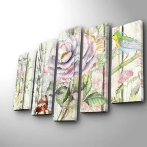 Premium Dekorativ Canvastavla 5-Delar 70x19 cm Flerfärgad - Inredning