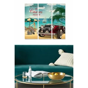 Rabatt Canvastavla Advertisement 3-pack Flerfärgad 20x50 cm - Inredning