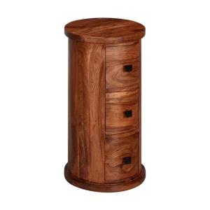 Wohnling Willowdale Sideboard 35 cm 3 Lådor Runt Brun - Förvaring Snabb leverans