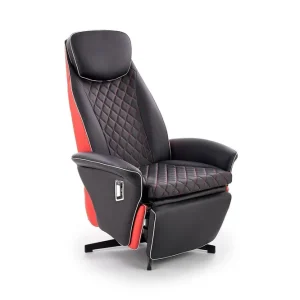 Trygg betalning Chatsworth Reclinerfåtölj Ecoläder Svart/Röd - Möbler