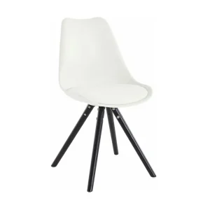 Begränsat antal Loft24 Malik Matstol Konstläder 2-pack Vit/Ek - Möbler