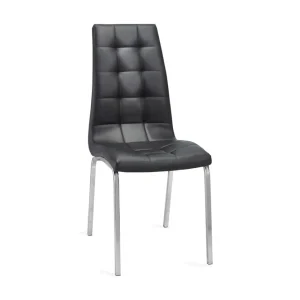 Säker betalning Loft24 Laima Matstol Konstläder 2-pack Svart - Möbler