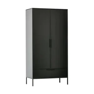 Outlet WOOOD Swichor Garderob 180 cm Svart - Förvaring
