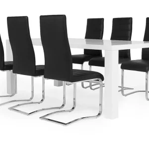 Extra rabatt Concept 55 Cibus Matgrupp 180 cm med 6 Stolar Vit/Svart Konstläder - Möbler