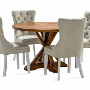 Outlet Bloomington Lyon Matgrupp 120 cm Rund inkl 4 Bergviken Stolar Brun - Möbler