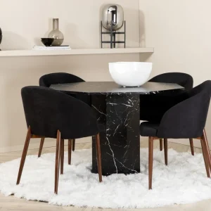 Trygg betalning Venture Home Marbs Matgrupp 110 cm Rund inkl 4 Kullersbro Stolar Svart/Brun - Möbler