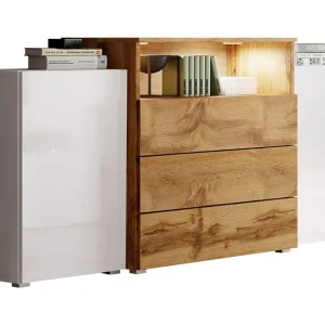 Urbanie Byrå 39x150 cm LED Vit/Natur - Förvaring Endast denna vecka