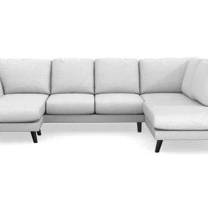 Scandi Days Trend Lyx 4-sits Vänstervänd U-formad Soffa med Divan och Schäslong i Tyg Ljusgrå - Möbler Begränsat erbjudande