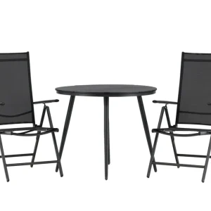 Säker betalning Venture Home Break Caféset Rund Ø90 cm + 2 Break Positionsstol Svart - Utemöbler