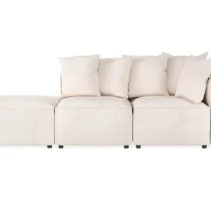 Andrarum Cubo 3-sits Djup Modulsoffa + Fotpall i Tyg Beige - Möbler Endast idag