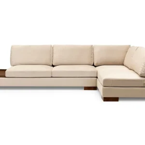 Tulima Soffa med Schäslong Höger Beige/Natur - Möbler Trygg betalning