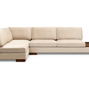 Populär Tulima Soffa med Schäslong m Pall Vänster Beige/Natur - Möbler