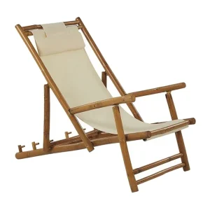 Solstol 2 st ljust trä/beige ATRANI Trä/natur - Utemöbler Begränsat erbjudande