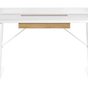 Premium Skrivbord 120 x 60 cm vit/ljust trä FOCUS Vit - Möbler