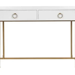 Konsolbord/skrivbord vit/guld WESTPORT Vit - Möbler Nyhet