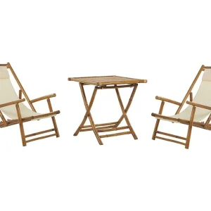 Balkongset vit/beige ATRANI/SPELLO Beige - Utemöbler Extra rabatt