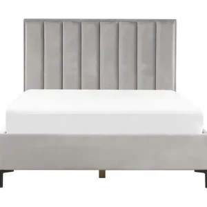 Dubbelsäng med förvaring 140x200 cm grå SEZANNE Grå - Möbler Snabb frakt