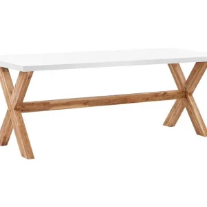 Trädgårdsbord 200 x 100 cm vit OLBIA Vit - Utemöbler Populärt val
