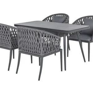 risnedsättning Trädgårdsmöbelset aluminium grå LIPARI Grå - Utemöbler