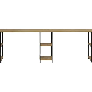 Bästa pris Orpierre Skrivbord 270 cm med Förvaring Hyllor Natur/Svart - Möbler