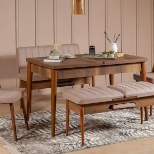 Lägg i varukorgen Valsot Förlängningsbar Matgrupp 129 cm Vit/Grå - Möbler