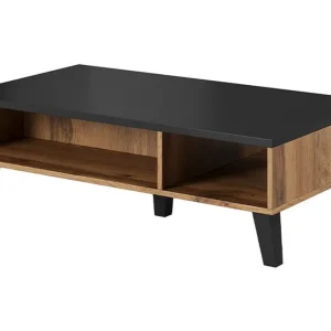 Fynd Kardos Soffbord 110 cm med Förvaring Hyllor Natur/Svart - Möbler