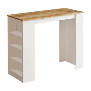 Zambasa Barbord 120 cm Natur/Vit - Möbler Kundfavorit