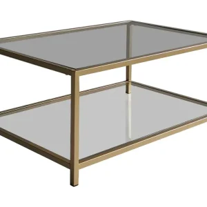 Wickaren Soffbord 90 cm Guld/Glas - Möbler Premium