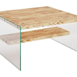 Kampanjpris Assanisa Soffbord 75 cm Natur/Glas - Möbler