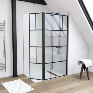 Expressleverans Sörby Duschvägg 130x195 cm Svart - Hus & renovering
