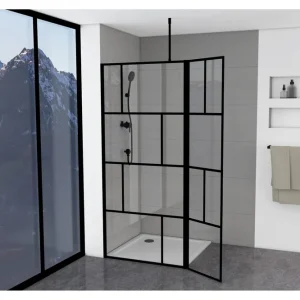 I lager Sörby Duschvägg 130x195 cm Svart - Hus & renovering