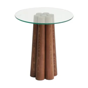 Tjadhunt Soffbord 50 cm Valnöt/Glas - Möbler Säker betalning