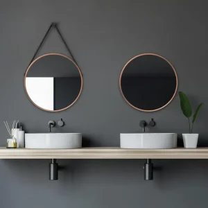 risnedsättning Nävesta Spegel 50 cm Rund Koppar - Hus & renovering