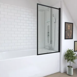 Knutby Duschvägg 75x130 cm Svart - Hus & renovering Expressleverans