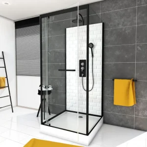 Billigare Biverund Duschkabin 80x80 cm Svartvit - Hus & renovering
