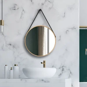 Populärt val Nävesta Spegel 50 cm Rund Guld - Hus & renovering