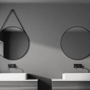 Nävesta Spegel 80 cm Rund Svart - Hus & renovering Billigare