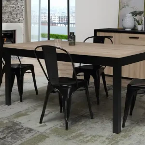 Billigare Konitsa Förlängningsbart Matbord 160 cm Brun/Svart - Möbler