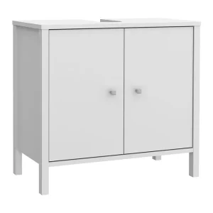 Rabatt Elsassona Tvättställsskåp 35x64 cm 2 Skåp Vit - Hus & renovering