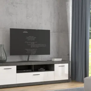 Begränsat erbjudande Kranea Tv-bänk 213 cm Grå/Vit - Möbler