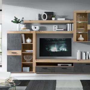 Dolnis Tv-möbelset 41x300 cm Brun/Grå - Möbler Kampanj