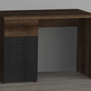 Outlet Sredets Skrivbord 110 cm 2 Skåp Brun/Svart - Möbler
