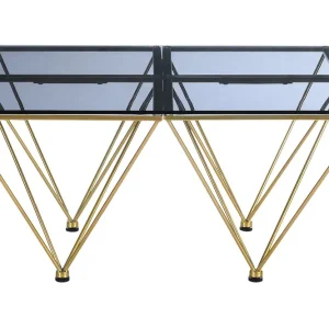 Kampanj Crystal Soffbord 80 cm Rökfärgat glas/Mässing - Möbler
