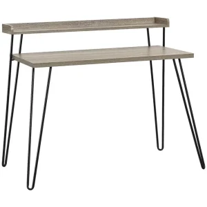 Billigare Dorel Home Haven Skrivbord 114 cm med Förvaring Hylla Grå/Svart Dorel Home - Möbler