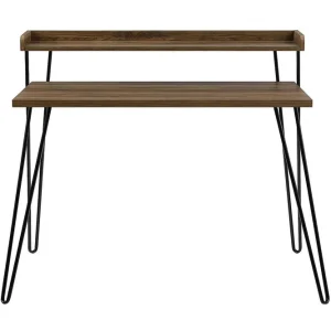 Trygg betalning Dorel Home Haven Skrivbord 114 cm med Förvaring Hylla Valnötsbrun/Svart Dorel Home - Möbler