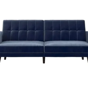 Dorel Home Nola 3-sits Bäddsoffa Sammet/Blå Dorel Home - Möbler Erbjudandepris