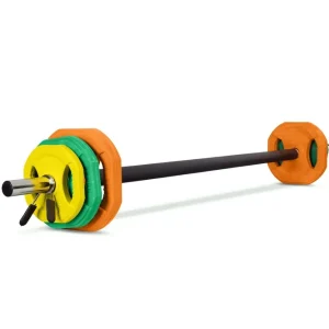 Billig Aerobic Pump skivstångsset med 20 kg vikter Svart - Sport & fritid