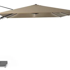 Rea Challenger T2 Glow parasoll - Taupe/grå exkl. parasollfot 3 x 3 m från Platinum Sun & Shade- Bra Möbler
